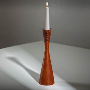 Elegant Wooden Candle Holder Natural Finish <b>Table</b> Accent For Modern Farmhouse Interior Styling Display - Product Image 2