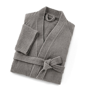 Chemise de nuit pour femme en coton éponge épais, col en V, fermeture à cordon, séchage rapide, douce, manches longues - Product Image 6