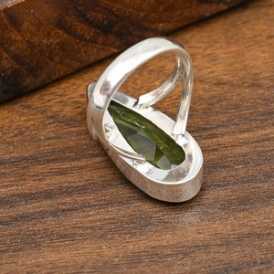 Green Amethyst Gemstone Ring Handmade 925 Sterling <b>Silver</b> Natural Green Amethyst Jewelry Gift For Mother Women - Product Image 5