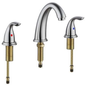 Modern 2-Handle Widespread Bathroom Faucet Brushed Nickel Waterfall Vanity Faucet with 3-Hole Sink Pop Style - Product Image 1