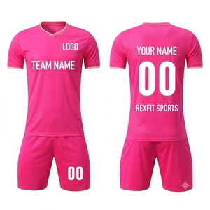 Maillot de football pour homme REXFIT SPORTS, manches courtes, col en V, séchage rapide, nom et numéro personnalisés, vêtements d'équipe, taille adulte, maillot de sport - Product Image 5