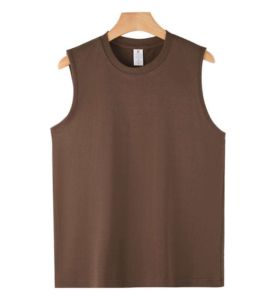 Sleeveless tank Top Men's Casual T-shirt Solid Color Hoodie Lace-up T-shirt Hip Hop Men's Sweatshirt Mens Gym Vest - Product Image 1