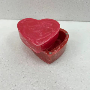 Boîte de rangement pour bijoux en résine avec incrustation de nacre décorative - Faite à la main, taille/forme/couleur personnalisables, haute qualité, vente en gros, mariage - Product Image 1