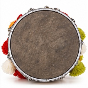 Mini Dhol Musical para Fiesta India, Tambor Folclórico de Madera de Mango, Instrumento de Percusión Tradicional Punjabi Hecho a Mano, Decoración para Festivales - Product Image 3