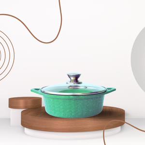 Casserole en aluminium moulé sous pression avec couvercle en verre, revêtement céramique antiadhésif, compatible induction, lavable au lave-vaisselle, prix d'usine - Product Image 1