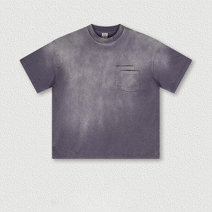 wholesale <b>Acid</b> Wash Boxy Fit Crop T-Shirt Men Oversized Streetwear Vintage Washed <b>Drop</b> Shoulder Tee Heavy Cotton - Product Image 2