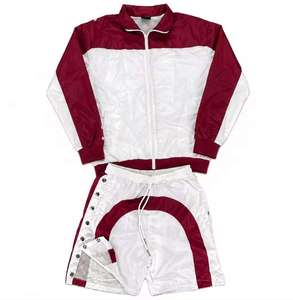 Ensemble de survêtement unisexe bleu marine grande taille avec cordon de serrage, capuche, pantalon à revers élastiques, léger, respirant, design sportif - Product Image 3