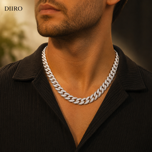 Moissanite Cuban Chain Necklace Ice Cubed Link <b>Choker</b> Statement Jewelry for Wedding Party Wear - Product Image 5