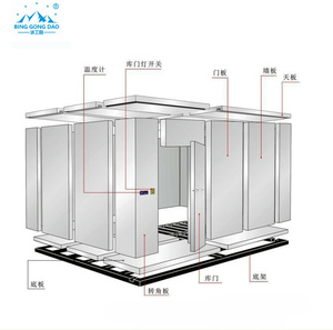 BINGGONGDAO chambre <span class=keywords><strong>de</strong></span> congélation à haute efficacité unité <span class=keywords><strong>de</strong></span> refroidissement Mobile <span class=keywords><strong>de</strong></span> réfrigération commerciale fraîche 3*2.2*2.3m stockage en chambre froide - Product Image 1
