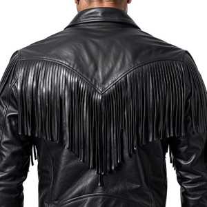 Servicio OEM, Chaquetas de Hombre con Flecos de Diseño Personalizado para Adultos, Mejor Venta, Chaqueta de Flecos de Cuero Vacuno 100% Genuino con Diseño Personalizado - Product Image 5