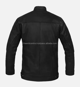 Veste de mode en cuir véritable à fermeture éclair personnalisée pour hommes de bonne qualité à des tarifs de gros Veste en cuir de couleur personnalisée pour hommes - Product Image 3