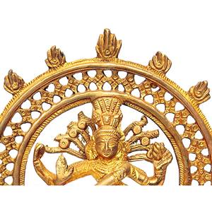 Sculpture en laiton faite à la main de 8 pouces Lord Shiva As Nataraja fabriquée en Inde pour offrir - Product Image 2