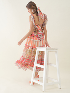 ชุดเดรสแฟชั่นผู้หญิงลายดอกไม้ แขนกุด ทรงบาน สำหรับงานแต่งงาน มีจำหน่ายในราคาขายส่ง - Product Image 2