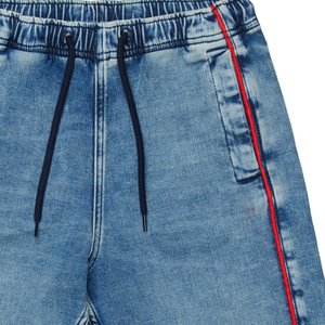 Short en jean premium pour garçons, en coton extensible, doux, confortable, durable, bleu délavé classique, élégant, décontracté, pour l'été, tendance - Product Image 5