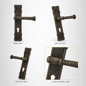 Manija de Puerta de Latón de Primera Calidad HEAVEN, Acabado Mate Italiano Antiguo, Manija de Palanca Resistente para Hogar, Oficina, Residencial y Comercial - Product Image 2