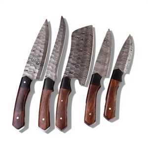 Juego de Cuchillos de Cocina Profesionales Multiusos UA Supplies, Hechos a Mano con Acero de Damasco 1095 15N20, Superficie Cepillada - Product Image 5