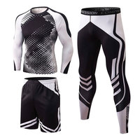 Vêtement de sport unisexe à compression, sous-vêtement de performance pour la course à pied, tenue de sport en spandex à motif camouflage