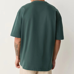 Camiseta Blanca de Cuello Redondo y Hombros Caídos para Hombre, Mezcla de Poliéster y Algodón, Personalizable con Serigrafía, Venta al Por Mayor - Product Image 5
