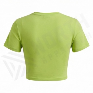 T-shirt de sport personnalisé en coton pour femme, coupe courte, style athlétique, idéal pour le yoga, le fitness, la gym et le streetwear décontracté - Product Image 2