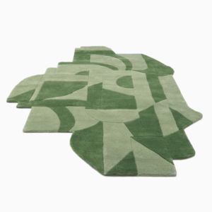 Tapis d'appoint Z&H Home au meilleur prix, en laine tuftée à la main, à poils coupés, adaptés aux animaux domestiques, de haute qualité, en peluche abstraite, forme moderne abstraite - Product Image 2