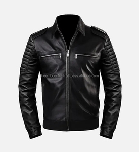Chaquetas de moda de cuero genuino de corte regular de alta calidad para hombres Chaqueta de moda de cuero de diseño premium para hombres - Product Image 1