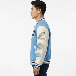 Hot Sale Heavyweight Custom Logo <b>Men's</b> <b>White</b> Varsity <b>Jacket</b> Custom Logo High Quality Leather/Wool Made <b>Men</b> Varsity <b>Jacket</b> - Product Image 6