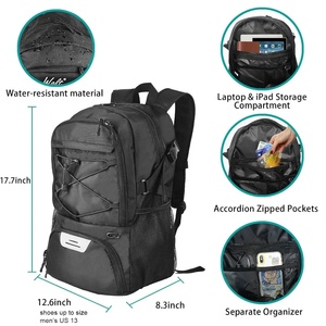Sac de basketball en velours côtelé de luxe robuste OEM, grande capacité, sac à dos de football, coutures renforcées, sac à chaussures, sac de basketball - Product Image 3