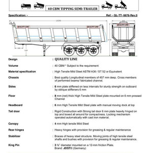 Remorque benne agricole semi-industrielle robuste pour transport de marchandises, à usage industriel, avec système hydraulique arrière, vente en gros - Product Image 6