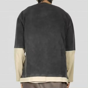 Unisex <b>Layered</b> Double Fabric T Shirt Oversized Short Sleeve Crew Neck Casual Soft Breathable Streetwear Everyday <b>Top</b> - Product Image 3