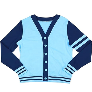 Women's Blue Knitted Pullover Full Sleeve O-Neck Casual Sweater Solid Color Breathable All Seasons Wear - Product Image 1