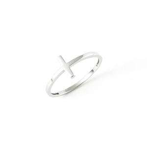 Factory Direct Sideways <b>Cross</b> <b>Ring</b> 925 Sterling <b>Silver</b> Everyday Minimalist Woman's Elegant Minimalist Jewelry Gifts Bridesmaids - Product Image 2