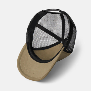 Custom Khaki Cotton Mesh Trucker Cap Adjustable Snapback Baseball <b>Hat</b> with Breathable Back Panel for Outdoor Sports OEM ODM Logo - Product Image 3
