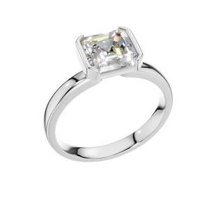 Custom Women's S925 <b>Silver</b> <b>Emerald</b> Cut VVS D Moissanite Luxury Rhodium Plated Wedding Engagement <b>Ring</b> for Anniversary Party - Product Image 1