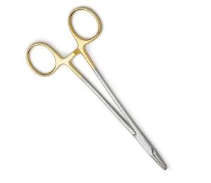 Pince porte-aiguille professionnelle 14-cm pince à Suture chirurgicale demi or pince à salle d'opération chirurgicale en acier allemand - Product Image 3