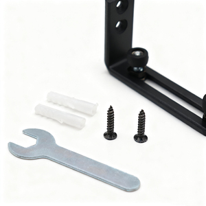 <span class=keywords><strong>ECREW</strong></span> Herrajes Modernos Negros para Puertas Correderas Tipo Granero, Guía Inferior de Acero para Protección de Seguridad, para Puertas de Madera de Entrada/Baño, Fácil Instalación con Tornillos, 1 Año de Garantía - Product Image 6