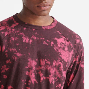 <b>Men's</b> <b>Tie</b>-Dye Raglan Sleeve Long Sleeve T-Shirt O-Neck Knitted Casual Wear Regular Fit Pattern Print Red <b>Black</b> - Product Image 5