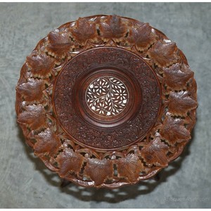 Hand-Carved Rosewood <b>Side</b> <b>Table</b> with Bone Inlay | Moradabad Wholesale - Product Image 3