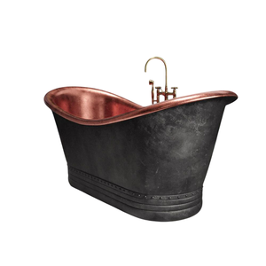 Bañera de Cobre Atemporal con Patas Doradas para una Decoración Elegante del Baño, Manteniendo la Belleza, Bañeras Ovaladas Independientes - Product Image 4