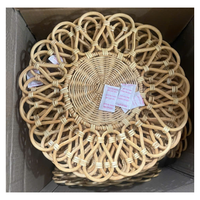 Set de table en rotin naturel de qualité supérieure avec motif floral fait main |   Assiette de présentation en osier pour la décoration de table