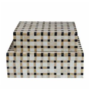 Nouvelle Arrivée Boîte à Bijoux en Os à Motif Géométrique, Boîte de Rangement Décorative en Os, Organisateur de Bijoux en Os à Prix de Gros - Product Image 6