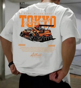 Camiseta de Manga Corta para Hombre, de Alta Calidad, Cómoda y Transpirable, 100% Algodón, Talla Grande, Corte Holgado, con Logotipo Frontal, para Verano - Product Image 2