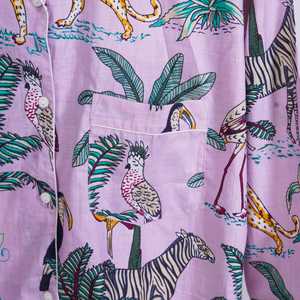 Conjunto de Pijama de Mujer con Rayas Verticales Florales, Ropa de Dormir de Algodón, Elegante Traje de Noche a Rayas, Camisa y Pantalones de Secado Rápido, Largo Completo - Product Image 3