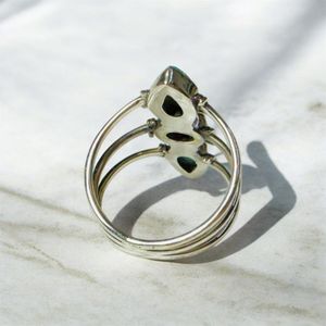 Natural Turquoise <b>Ring</b>, Turquoise Gemstone <b>Ring</b>, 925 Sterling Silver <b>Ring</b>, <b>Adjustable</b> Silver <b>Ring</b>, Three Stone <b>Ring</b>, Handmade Tu - Product Image 3