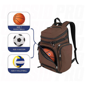 Sac à dos de sport grande capacité personnalisé, antidérapant, pour basketball et football, avec compartiment à ballon, étanche, pour équipe - Product Image 3