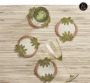 Posavasos Redondos Hechos a Mano con Cuentas, Decorativos, Ideales para Decoración del Hogar, Protección de Mesa, para Café, Té, Vino, Regalo Elegante - Product Image 3