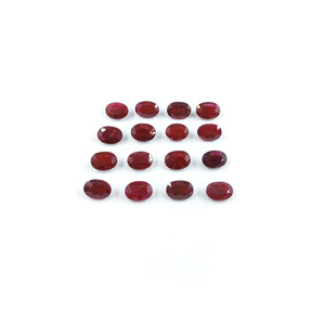 Rubis africains naturels non traités, ovales calibrés 5x7mm, pierres précieuses facettées naturelles, prêtes à l'emploi pour la création de bijoux - Product Image 1