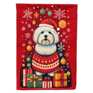 Coton de Tulear ธงบ้านระเบียงใหญ่สำหรับเทศกาลคริสต์มาสเสาศิลปะตกแต่งผนังเสาสำหรับวันหยุดทำจากโพลีเอสเตอร์ - Product Image 1