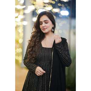 SET TRAJE GEORGETTE BORDADO NEGRO STAR NIGHT ESTRELLA 2017 - Product Image 2