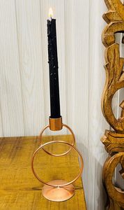 Modern Brass <b>Candlestick</b> <b>Holder</b> with Double Ring Design for Home Decoration - Product Image 4