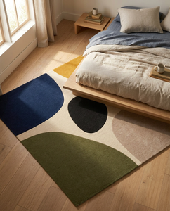 Tapis pour salon, fait main, minimaliste, géométrique, tissé à la main en laine, tapis moderne, tapis design personnalisé pour la maison - Product Image 5